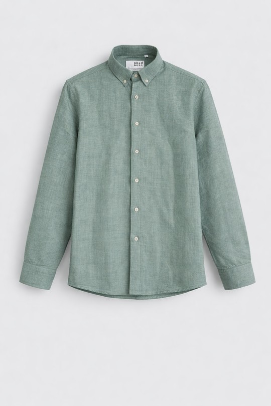 Men’s Plain Casual Shirt – Slim Fit Cotton Shirt - Light Green