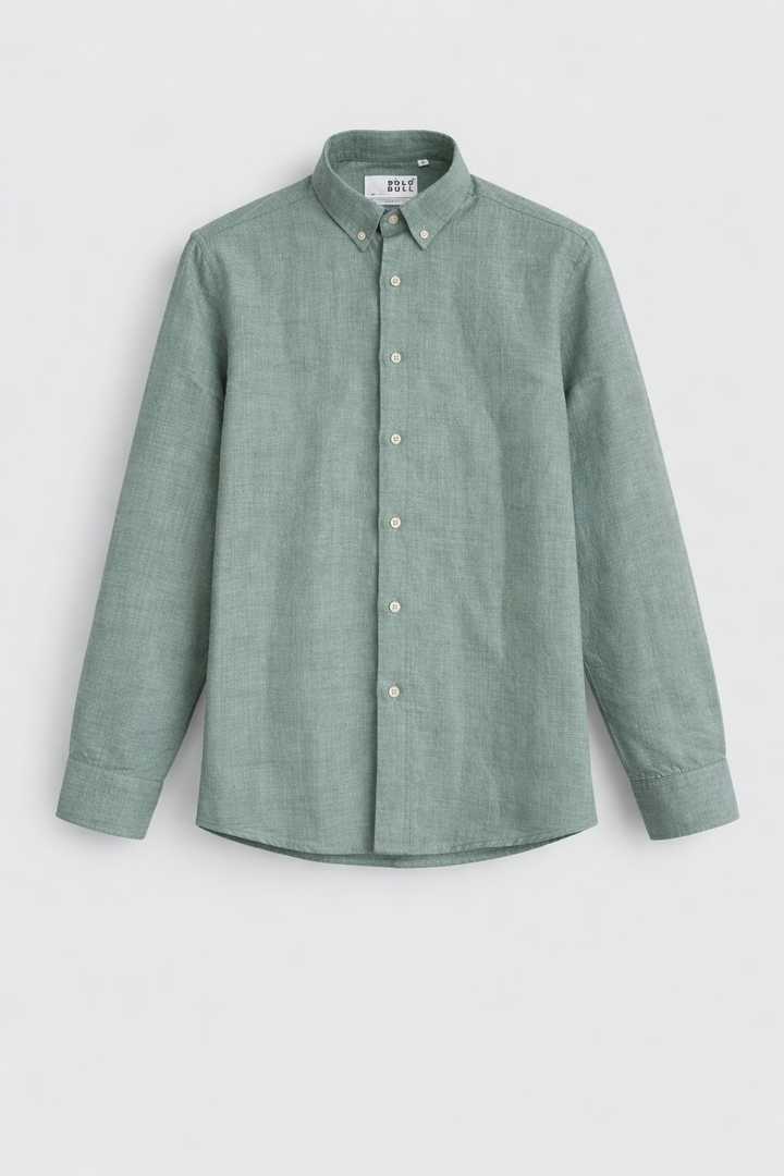 Men’s Plain Casual Shirt – Slim Fit Cotton Shirt - Light Green