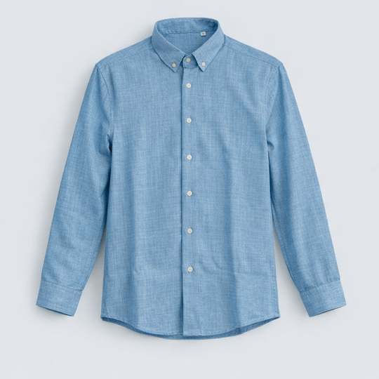 Men’s Plain Casual Shirt – Slim Fit Cotton Shirt - Sky Blue