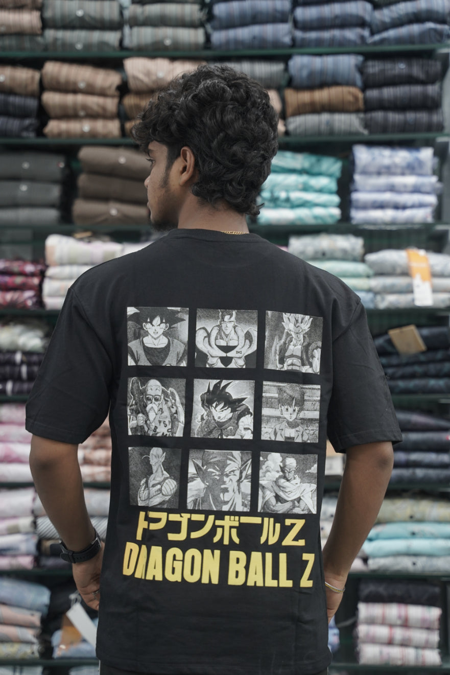 Five Sleeve Round Neck DRAGON Printed Mens Tshirt - Black-7 Man