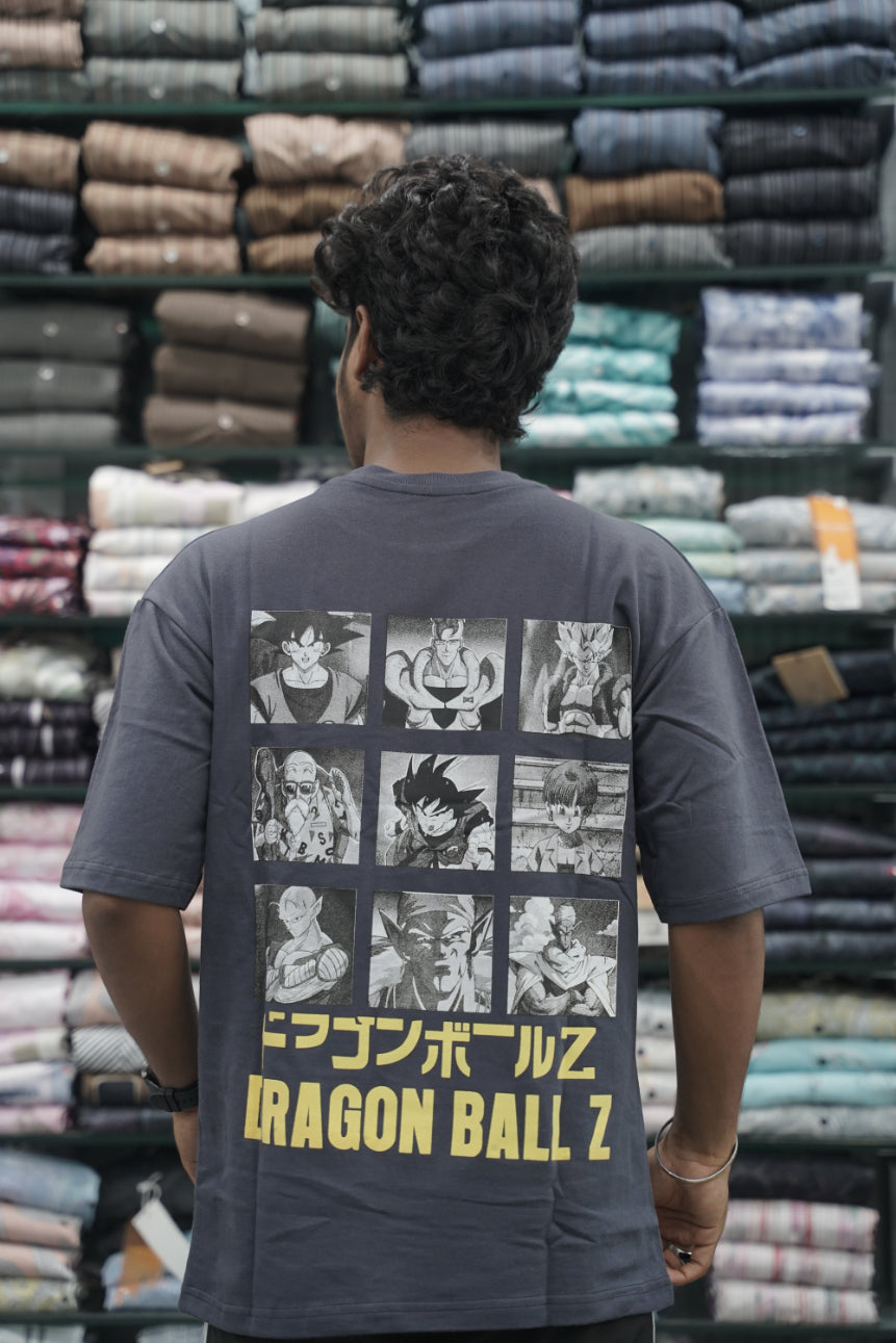 Five Sleeve Round Neck DRAGON Printed Mens Tshirt - Dark Grey-7 Man