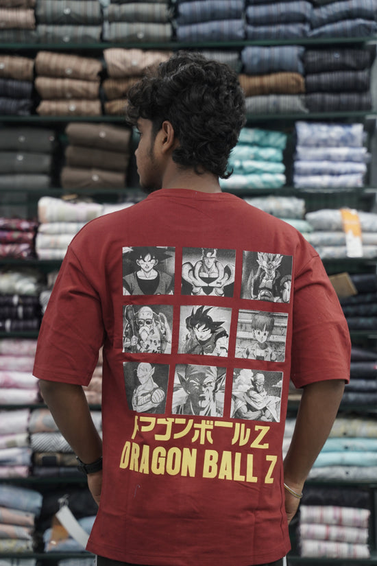 Five Sleeve Round Neck DRAGON Printed Mens Tshirt - Maroon-7 Man