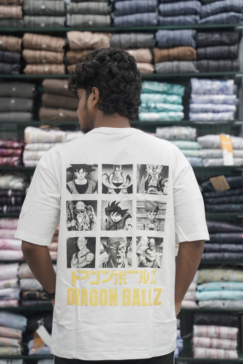 Five Sleeve Round Neck DRAGON Printed Mens Tshirt - White-7 Man