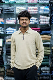 Full Sleeve Men's Casual Wear Textured Zipper Collar T- Shirt – Sandle-7 Man