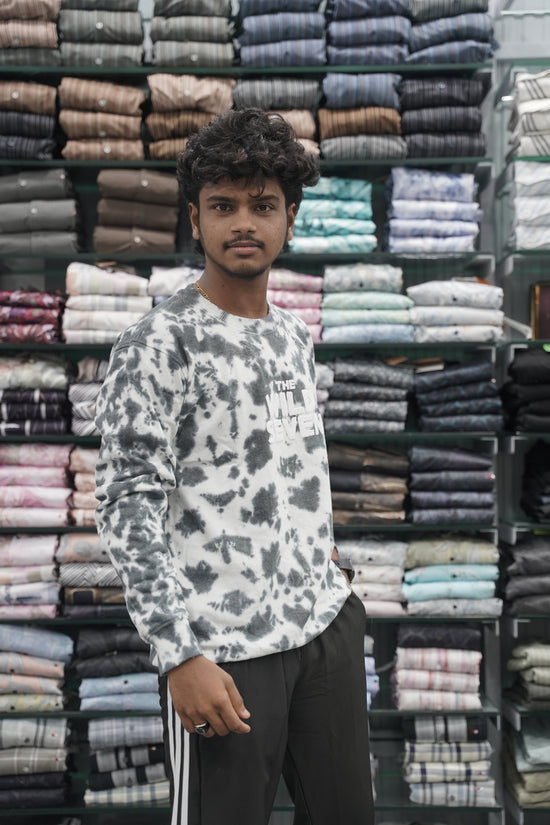 Full Sleeve Mens Tshirt with Round Neck Wild Seven Printed - Grey-7 Man