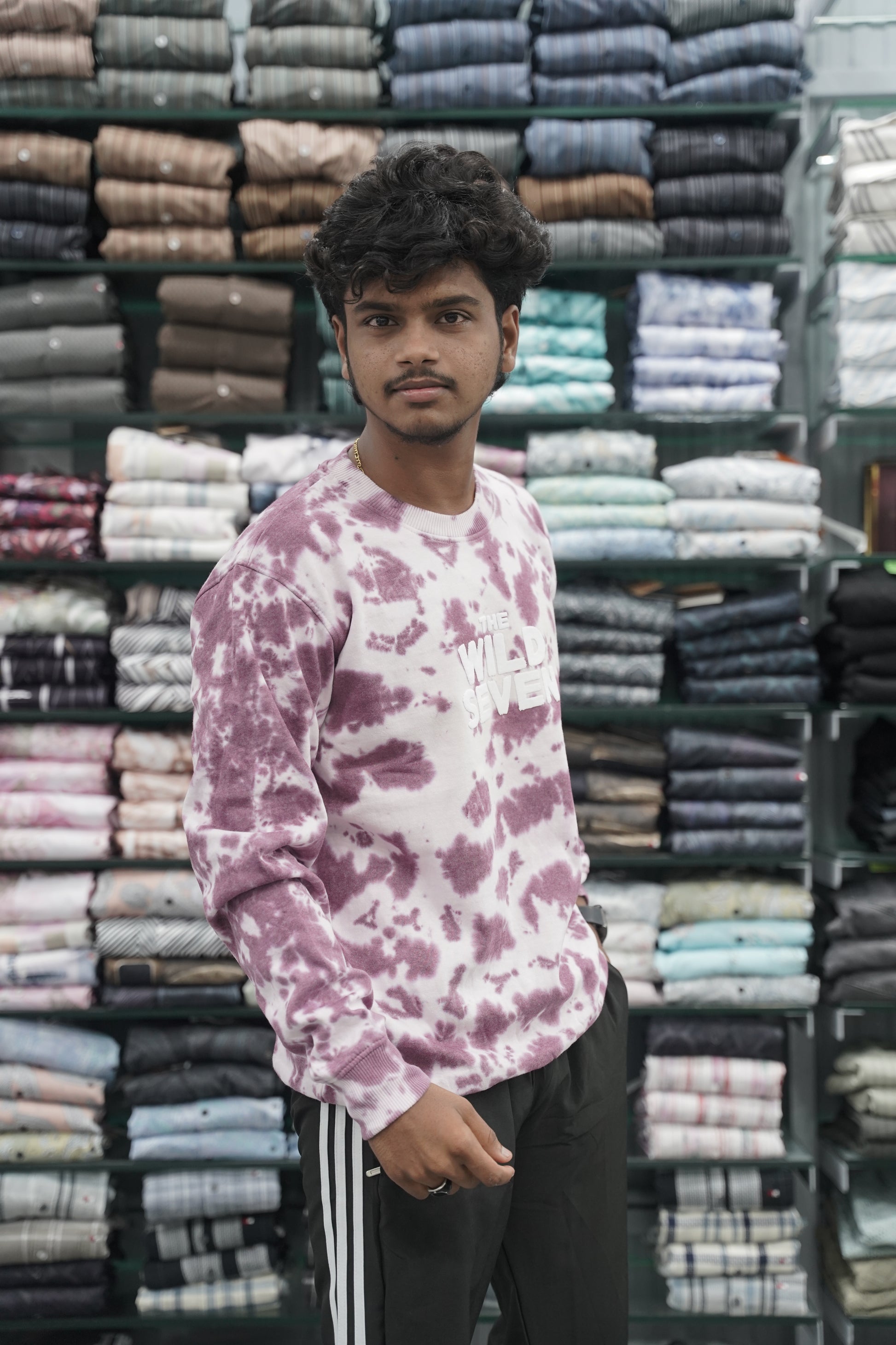 Full Sleeve Mens Tshirt with Round Neck Wild Seven Printed - Maroon-7 Man