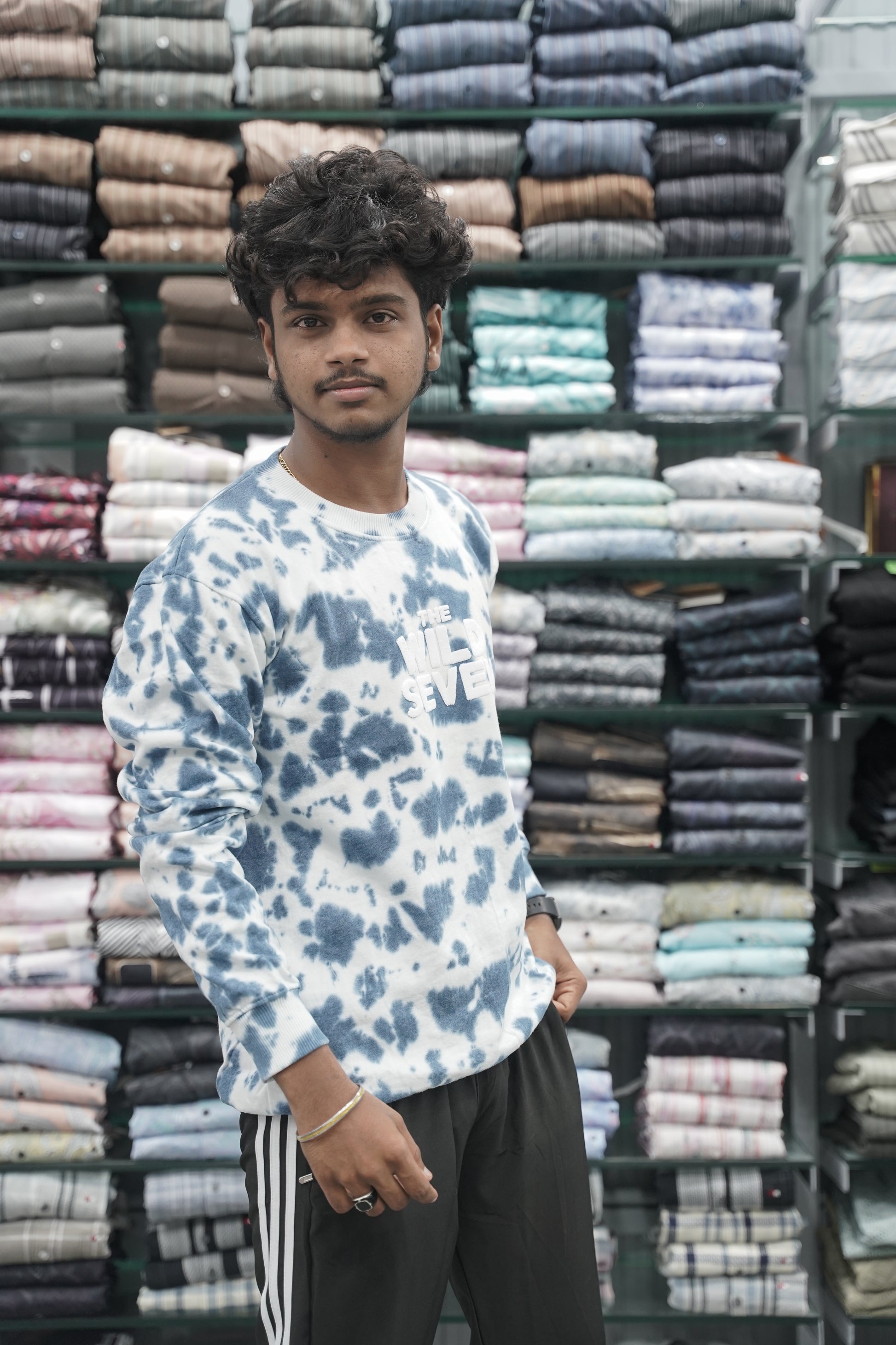 Full Sleeve Mens Tshirt with Round Neck Wild Seven Printed - Navy Blue-7 Man