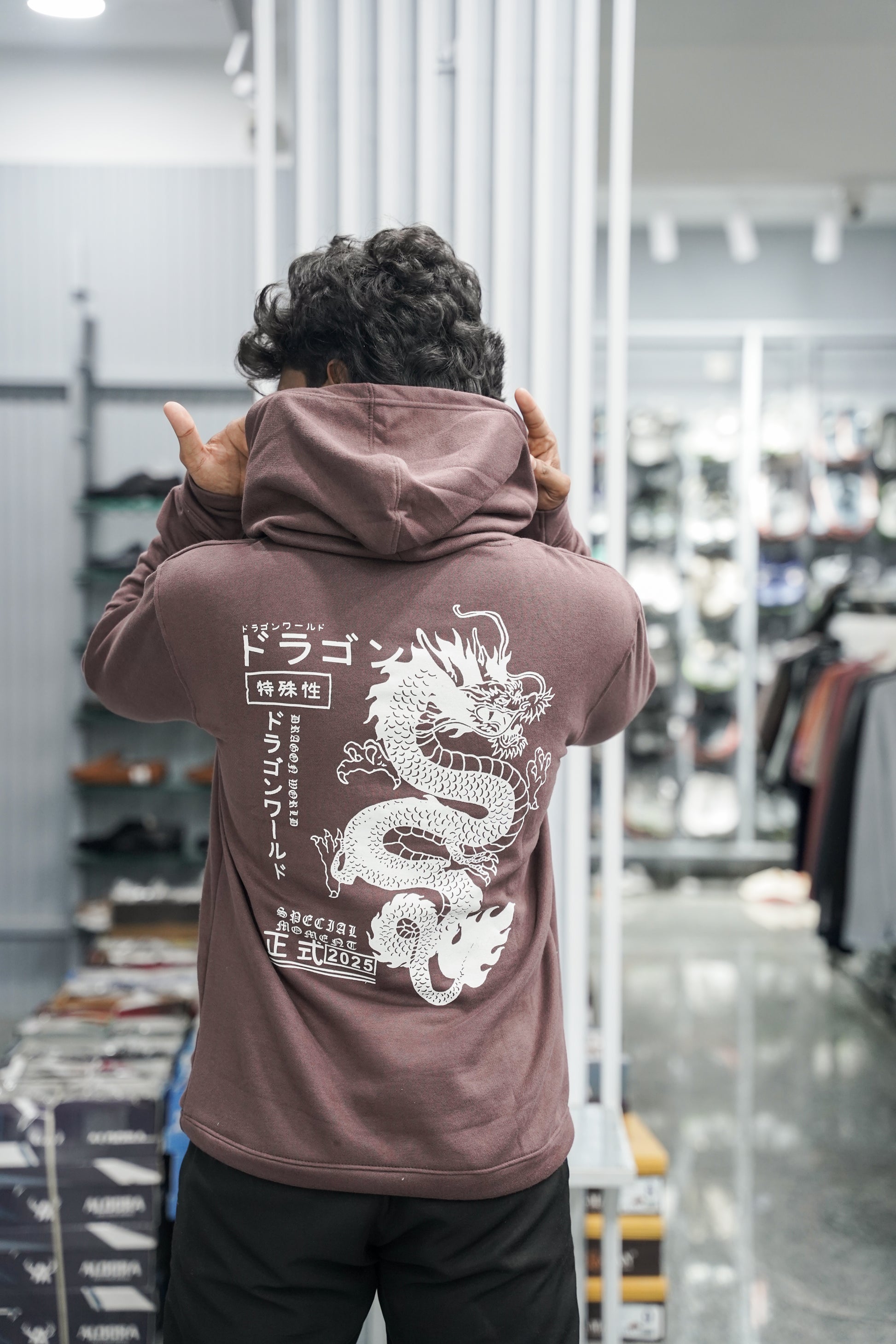 Full Sleeve Oversized Printed Hoodies & Sweatshirts - Special Moment - Maroon-7 Man