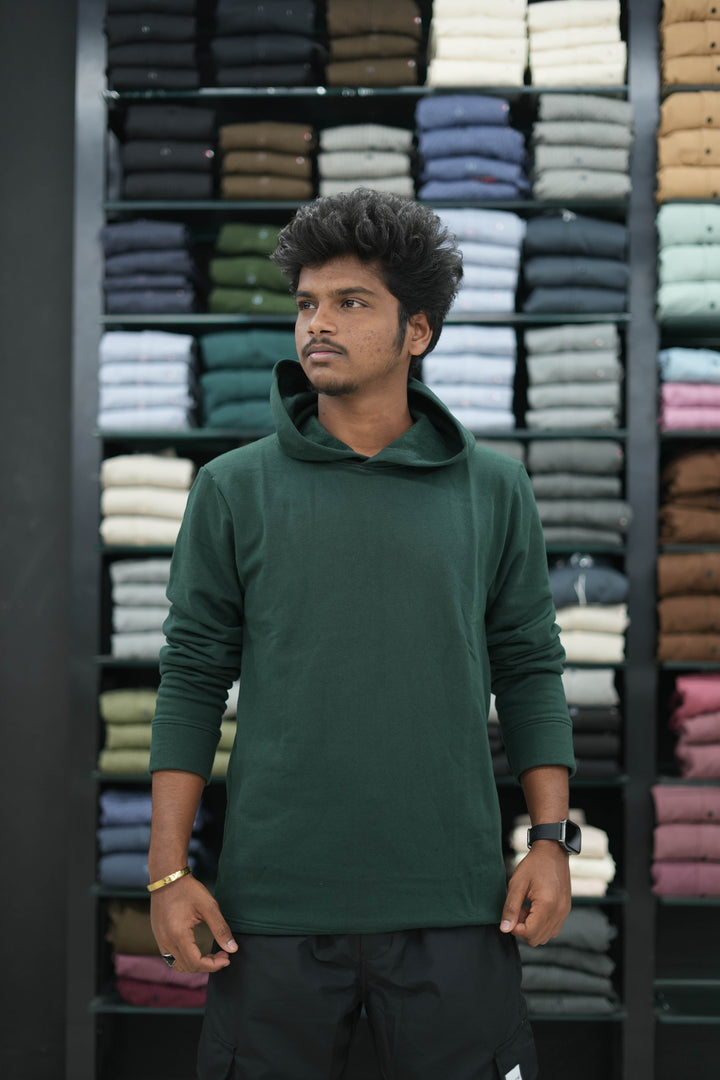 Hoodies & Sweatshirts For Men in Full Sleeve Oversized - Dark Green