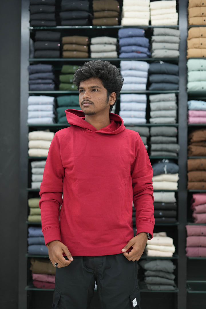 Hoodies & Sweatshirts For Men in Full Sleeve Oversized - Red