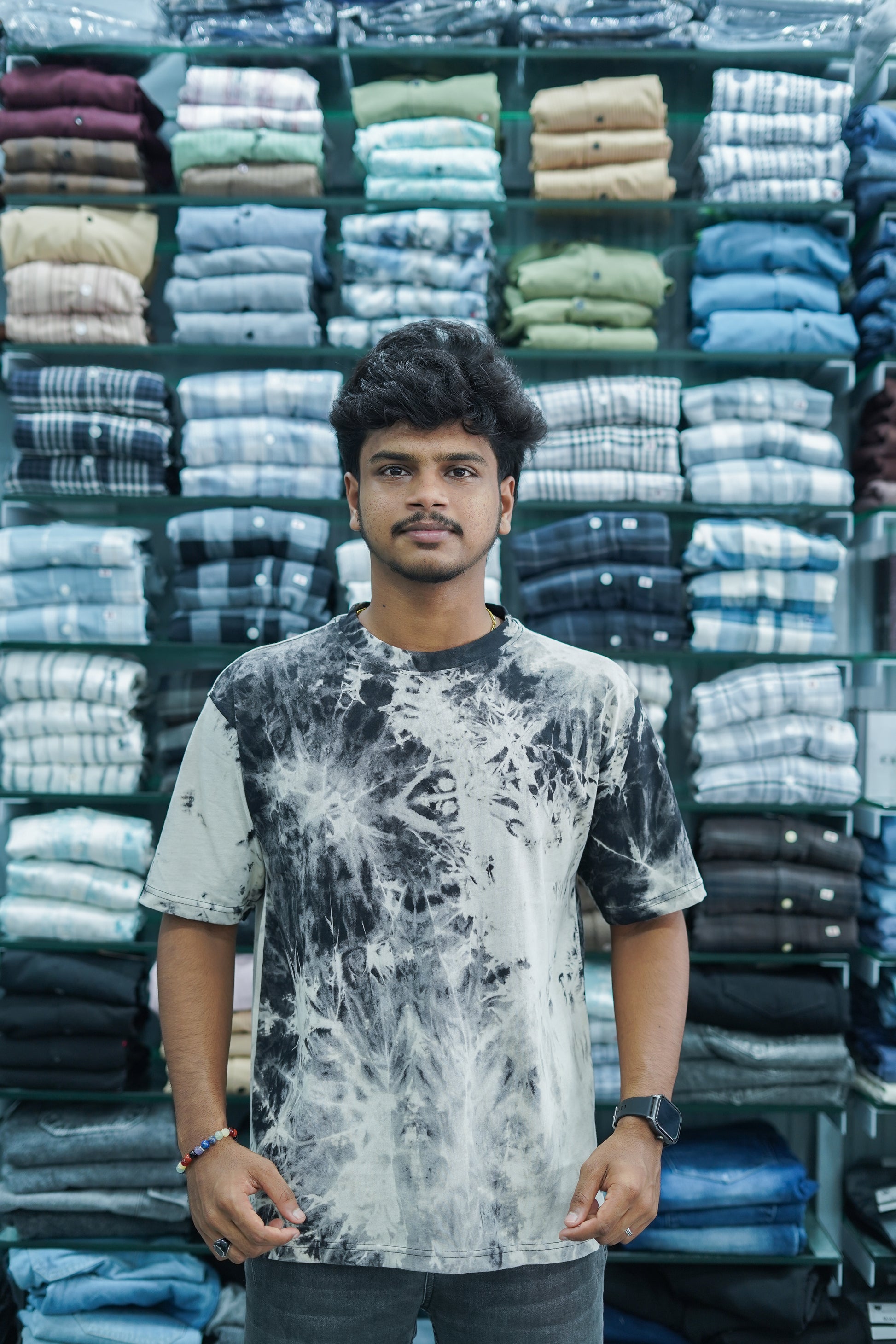 Men's Dailywear Half Sleeve  Round Neck Printed T-Shirt -  Black