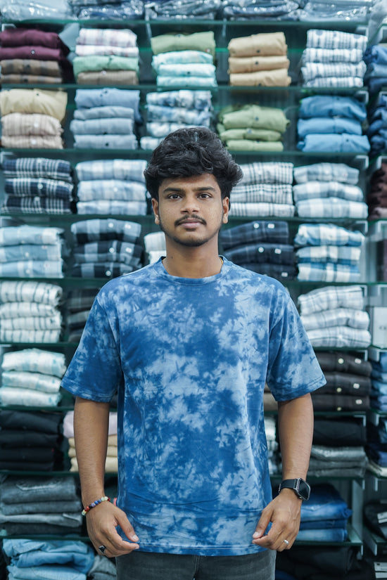 Men's Dailywear Half Sleeve Round Neck Printed T-Shirt -  Blue