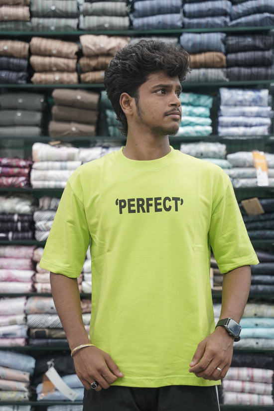 Mens Five Sleeve Back Printed PERFECT Oversize T-Shirt - Fluorescent Green-7 Man