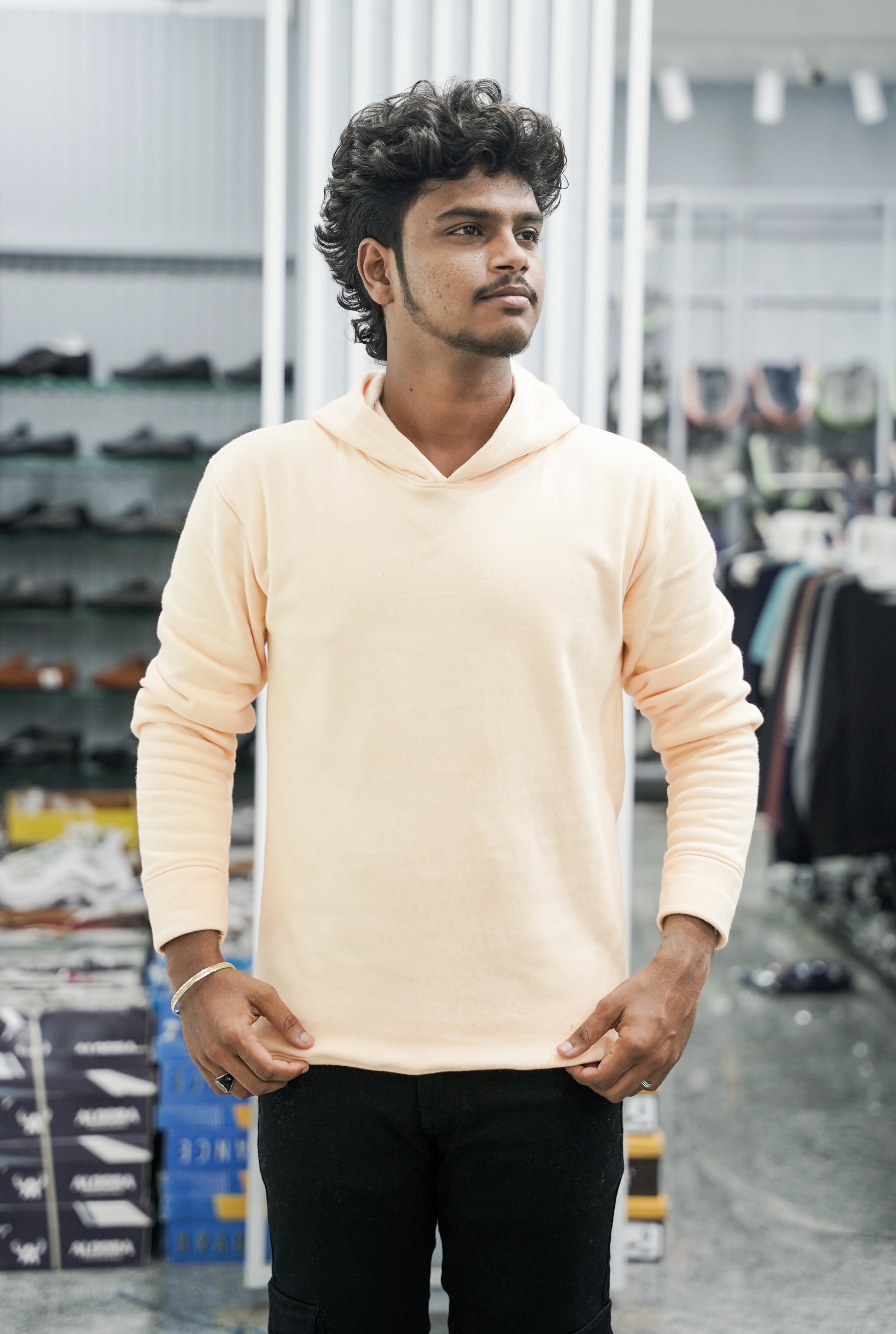 Mens Full Sleeve Plain Sweatshirts & Hoodies - Orange