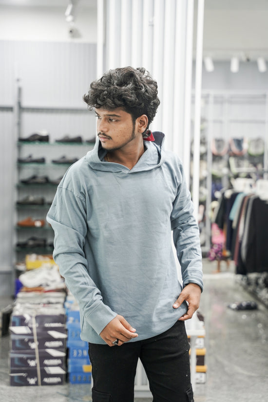 Mens Full Sleeve Plain Sweatshirts & Hoodies - Ash