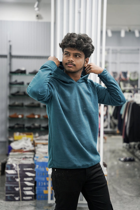 Mens Full Sleeve Plain Sweatshirts & Hoodies - Bottle Green