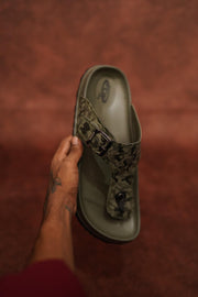 Men’s Green Camouflage Buckle Sandals – Trendy & Durable Footwear-7 Man