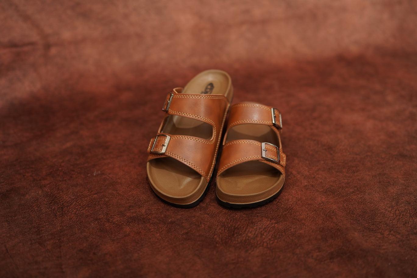 Men’s Leather Buckle Sandals – Stylish & Comfortable Footwear Brown-7 Man