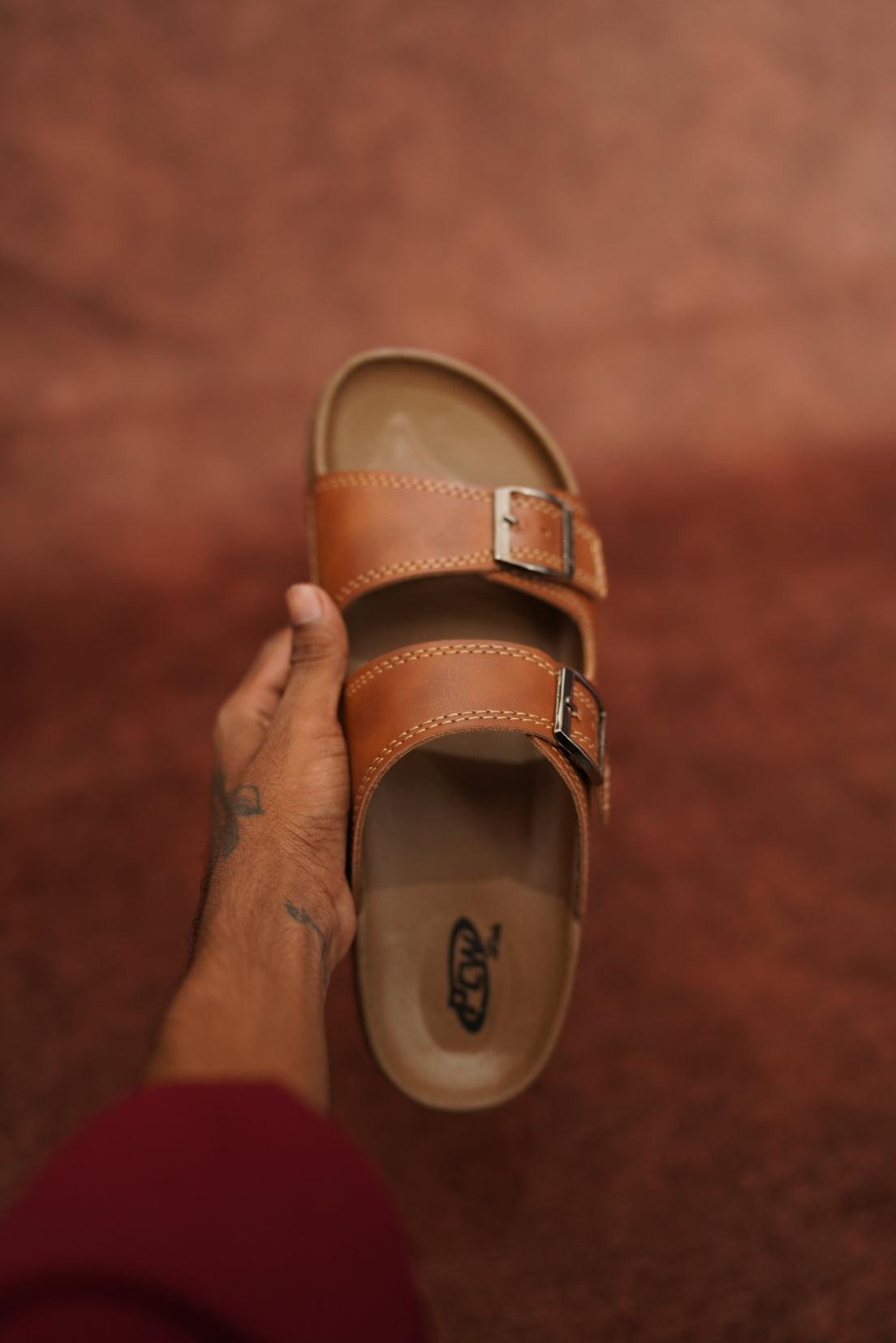 Men’s Leather Buckle Sandals – Stylish & Comfortable Footwear Brown-7 Man