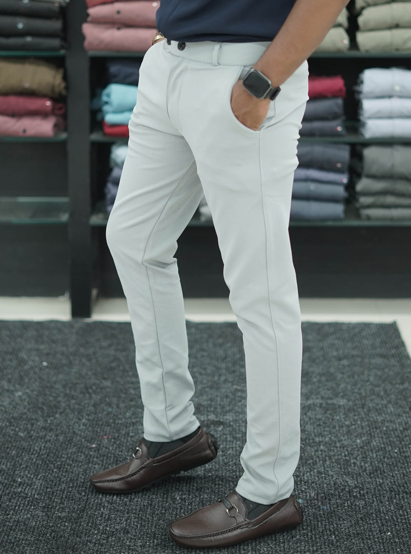 Mens Premium Slim Fit LYCRA PANT  Ash mens trending streetwear India 7Man