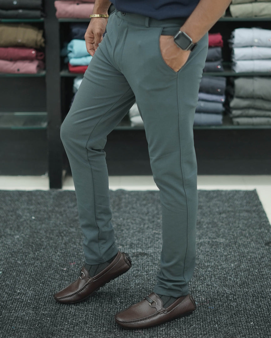 Mens Premium Slim Fit LYCRA PANT  Dark Grey mens trending streetwear India 7Man