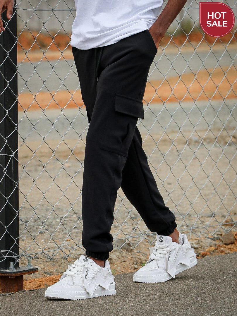 Men's Stylish Regular Fit Cargo Pant - BLACK-Cargo Pant-7 Man