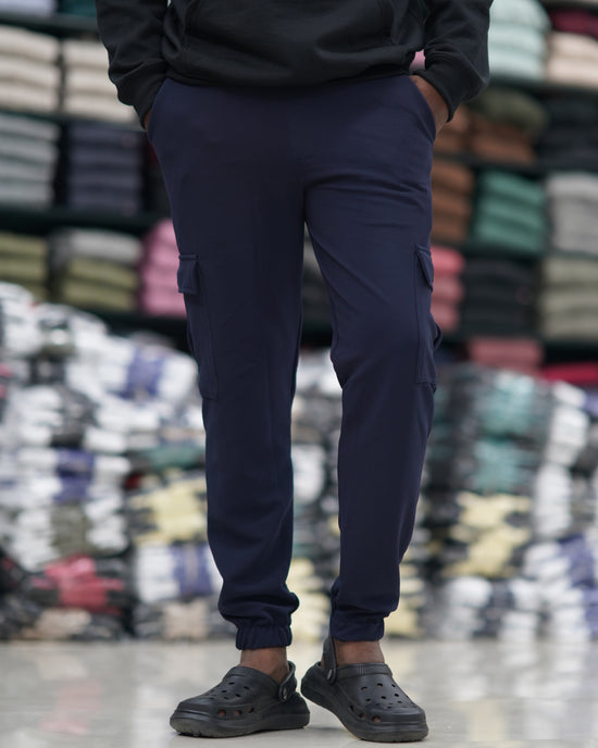 Men's Stylish Regular Fit Cargo Pant - NAVY BLUE-7 Man