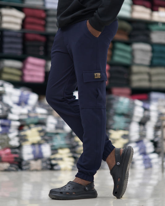 Men's Stylish Regular Fit Cargo Pant - NAVY BLUE-7 Man