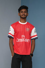 Five Sleeve Round-Neck Fly Emirates Printed Tshirt for men - Red-Shirt & Pant Combo-7 Man