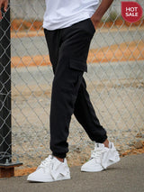 Ottaman Cargo Track Pants for Men – Utility Joggers & Streetwear -BLACK