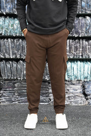 Regular Fit Mens Ottaman Cargo Track - Chocolate Brown-7 Man
