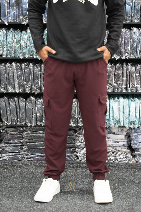 Ottaman Cargo Track Pants for Men – Utility Joggers & Streetwear - Graphe Shade – alternate view – 7MAN India