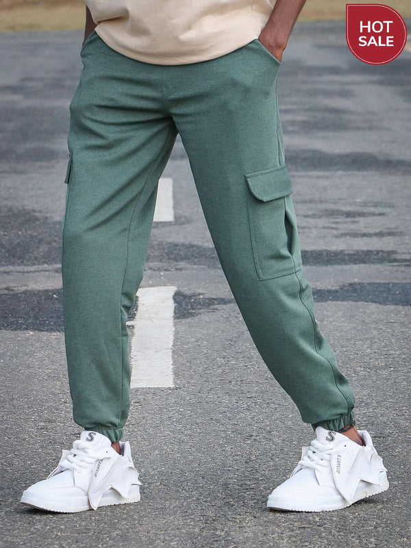Ottaman Cargo Track Pants for Men – Utility Joggers & Streetwear - OLIVE GREEN