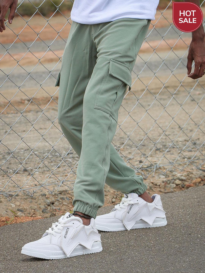 Regular Fit Mens Ottaman Cargo Track - PISTA GREEN-7 Man