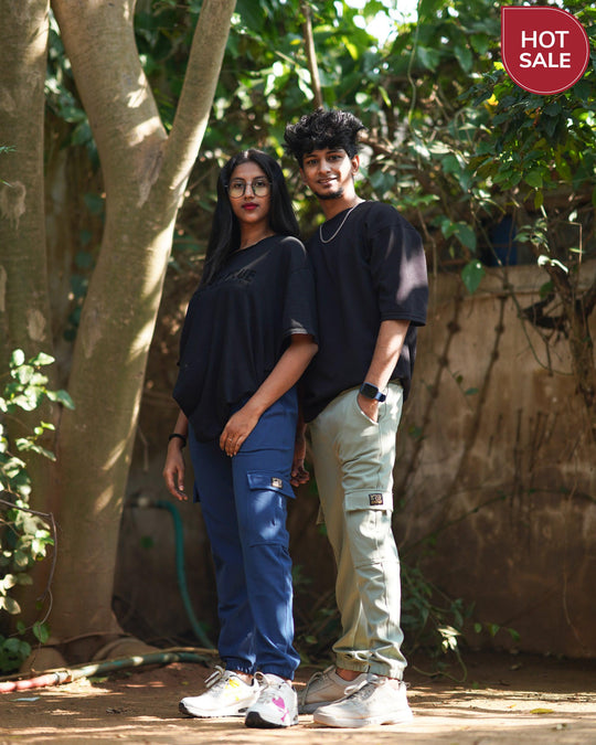 Ottaman Cargo Track Pants for Men – Utility Joggers & Streetwear - Pistha Green – alternate view – 7MAN India