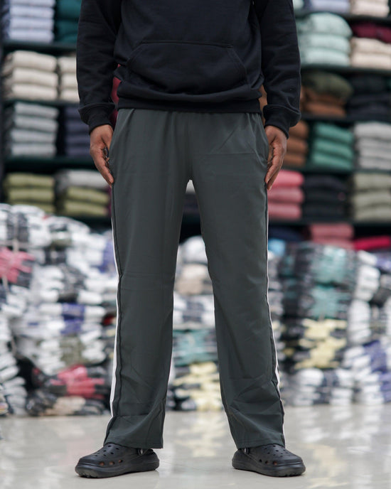 Regular Wear Triple Stripe Mens Street Baggy Pant - Grey