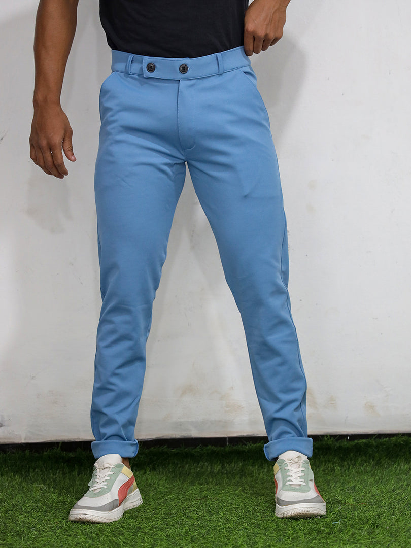 Mens Lycra Blend Solid Slim Fit Formal Trouser Pack of 2 – Indefy